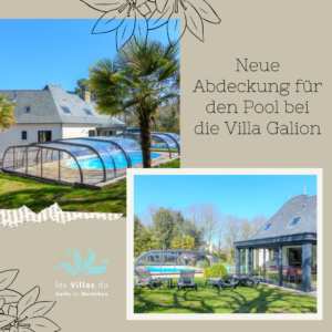 Neue Abdeckung für das Schwimmbad in der Villa Galion